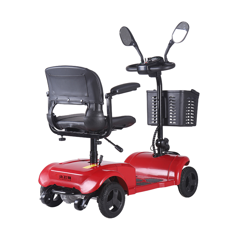 DDF105 scooter de mobilidade elétrica vermelha dobrável de 4 rodas para adultos